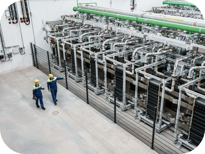 Workers in hydrogen facility